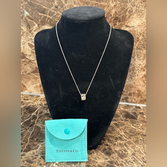 Tiffany Elegant Sterling Silver Love Cube Pendant Necklace - Picture 1 of 6